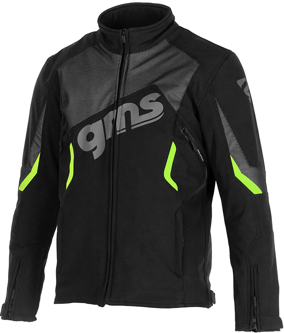 GMS Arrow Motorcykel softshell jakke, sort-grøn, størrelse 3XL