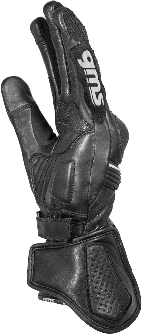 Side view of GMS Strike Motorcycle Gloves, black, Size S for Men