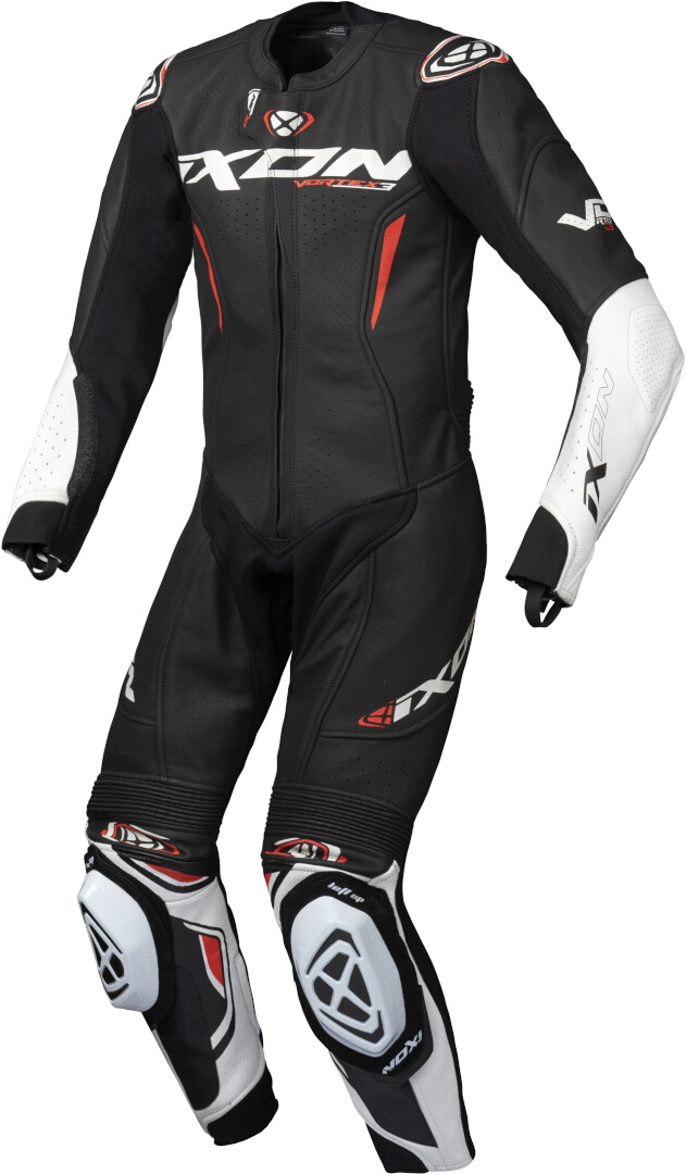 Image of Ixon Vortex 3 Tuta in pelle della moto a 1 pezzo per bambini, nero-bianco, dimensione 10 anni
