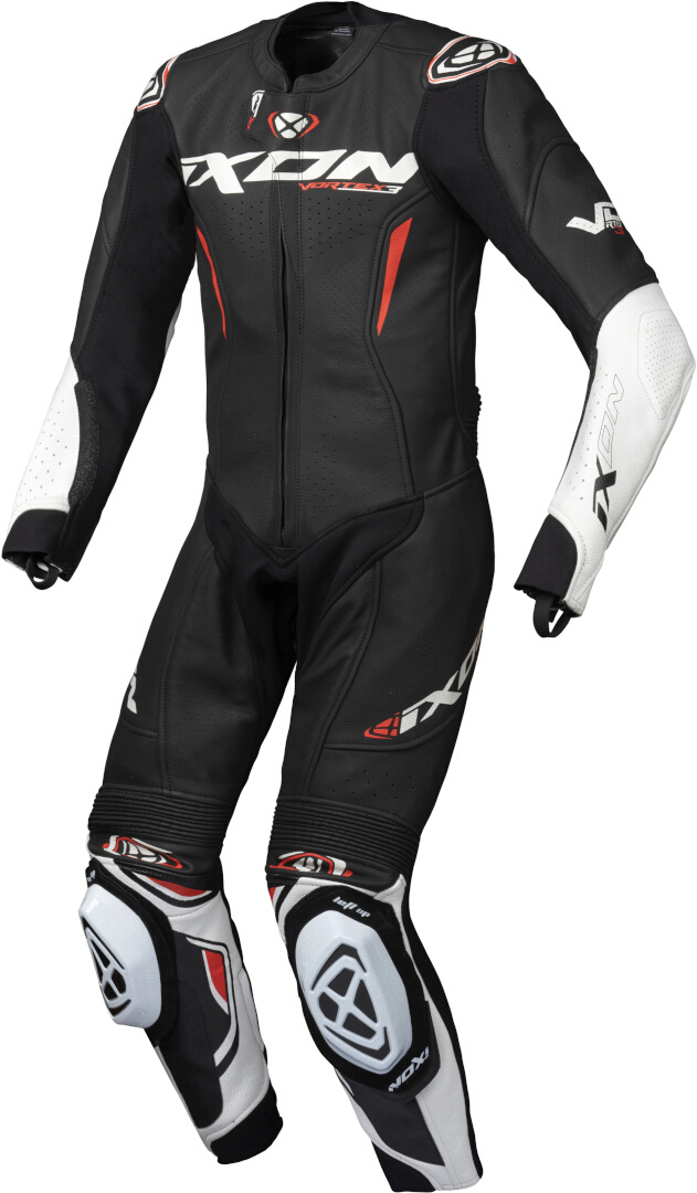 Ixon Vortex 3 Kinder 1-Teiler Motorrad Lederkombi, schwarz-weiss, Größe 8 Jahre, schwarz-weiss, Größe 8 Jahre