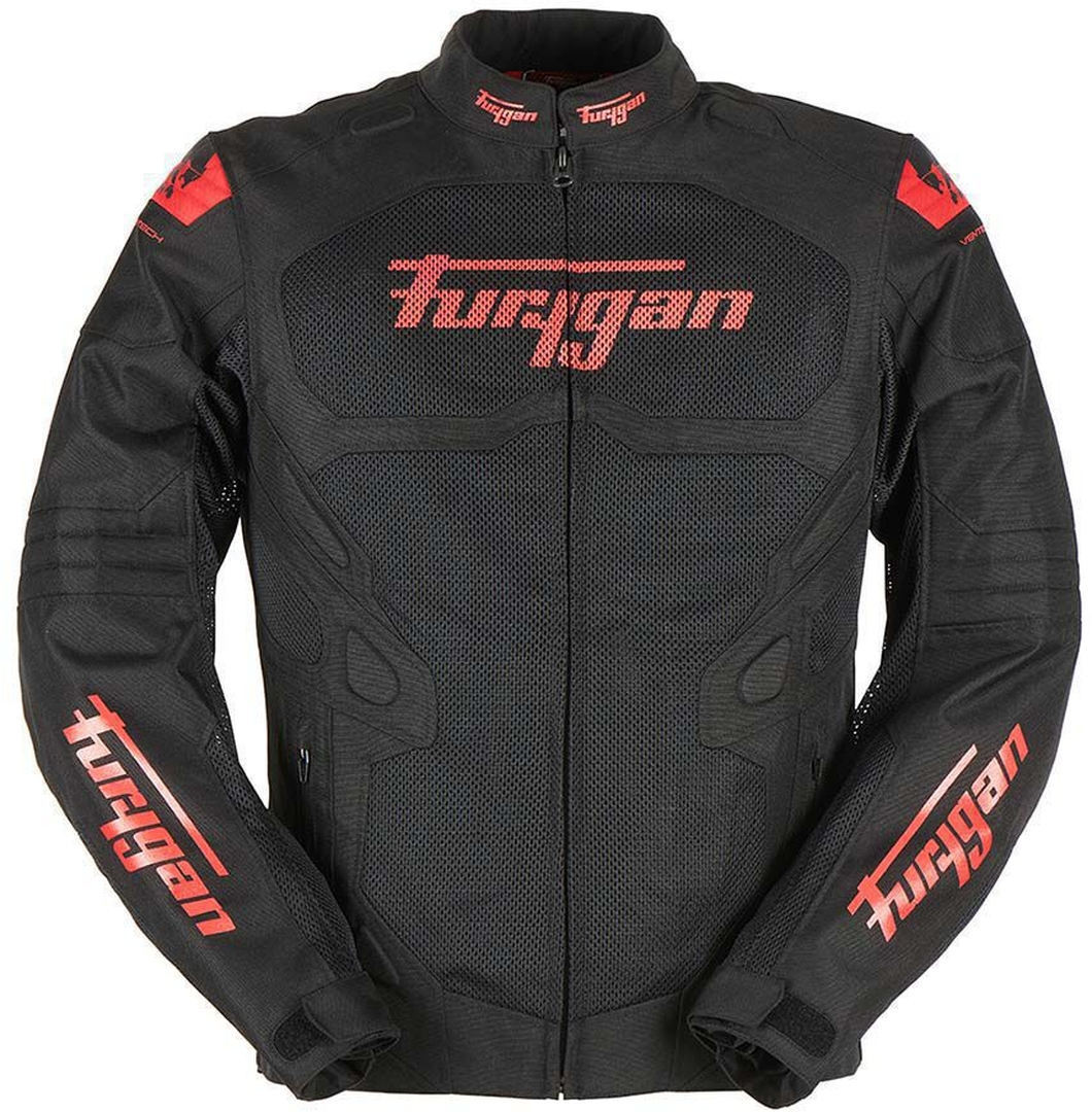 Furygan Atom Vented Evo Перфорированная мотоциклетная текстильная куртка Черный/Красный XL 