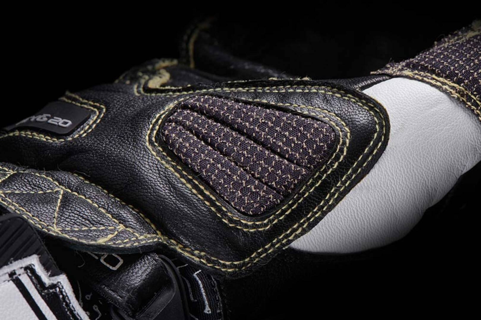 Side view of Furygan Styg20 Built With Kevlar® Motorcycle Gloves, black-white, Size XL for Men