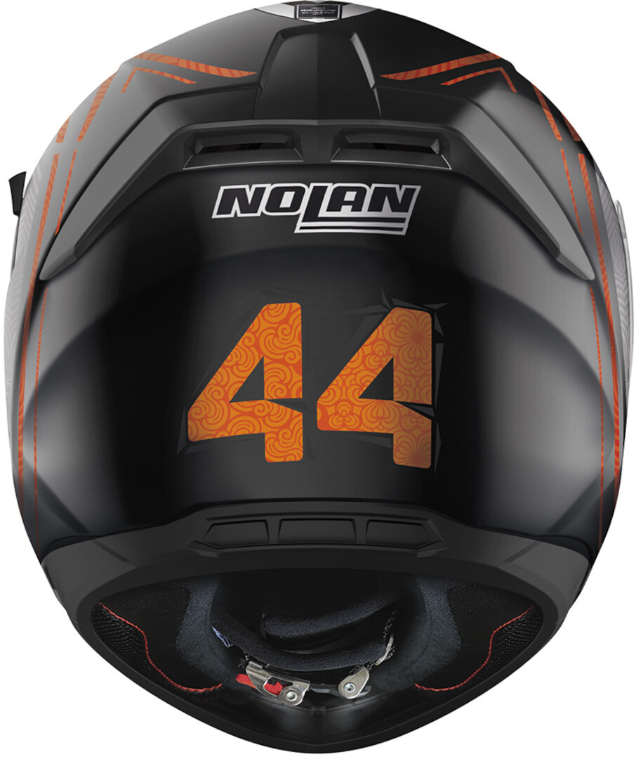 Side view of Nolan N60-6 Gemini Replica A.Canet Helmet, black-orange, Size L for Men