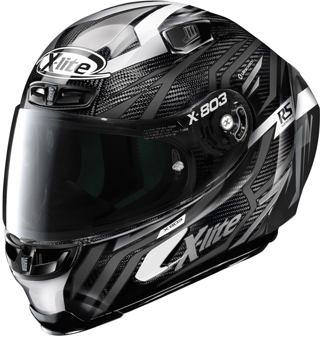 X-Lite X-803 RS Ultra Carbon Deception Helm, zwart-wit, afmeting XS