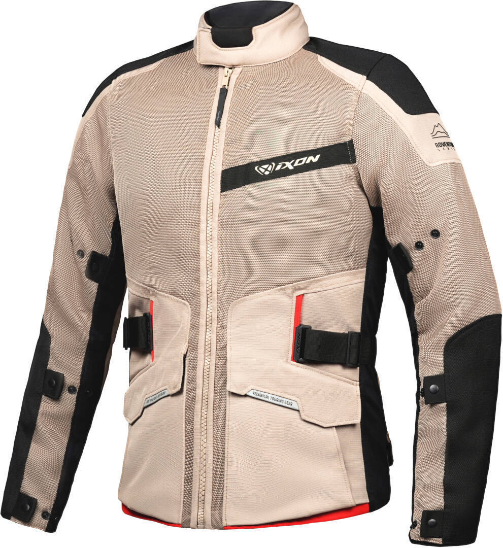 Ixon M-Njord Motorrad Textiljacke, schwarz-beige, Größe 2XL, schwarz-beige, Größe 2XL