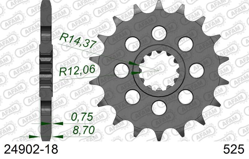 AFAM Pignon acier standard 24902 - 525