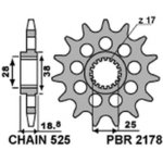 PBR 標準スチールスプロケット 2178 - 520