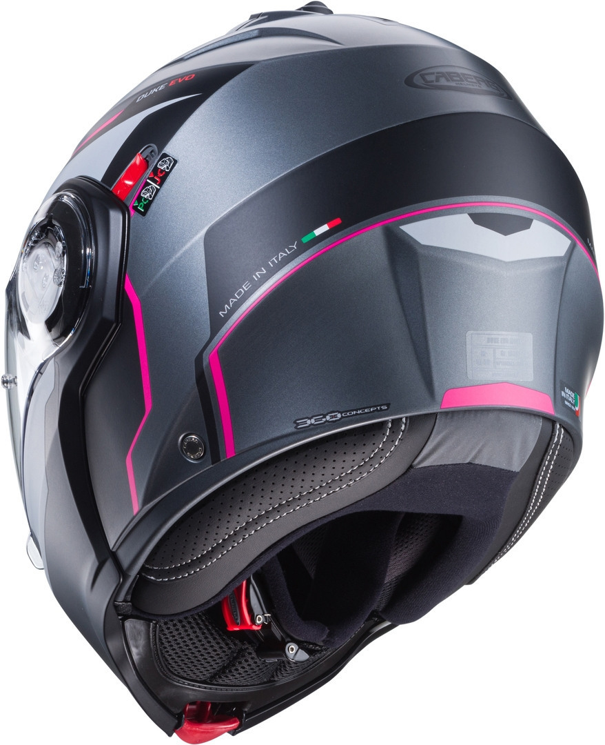 Side view of Caberg Duke Evo Move Helmet, grey-pink, Size M for Men