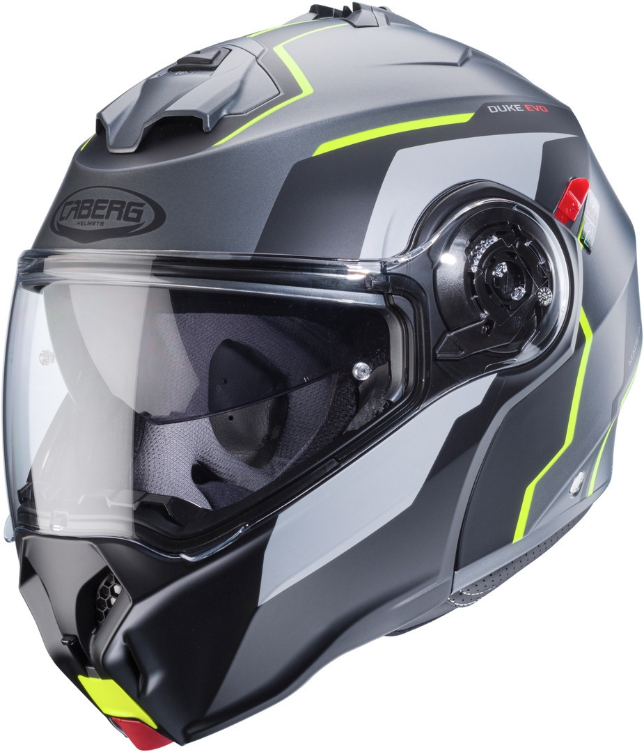 Caberg Men's Grey Yellow Duke Evo Move Helmet, Grey-Yellow, Size S For