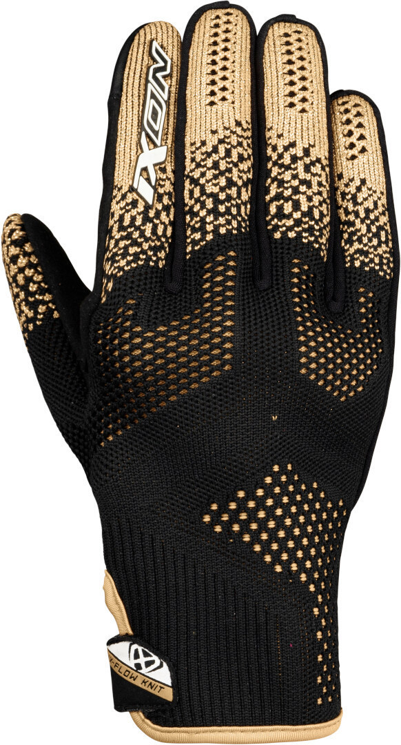 Ixon Ixflow Knit Ladies Motorcycle Gloves, black-gold, Size M for Women-image-967777715