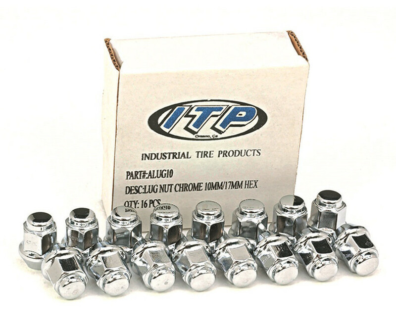 ITP Kit de porca de roda cônica cromado 10x1.25 - Caixa de 16