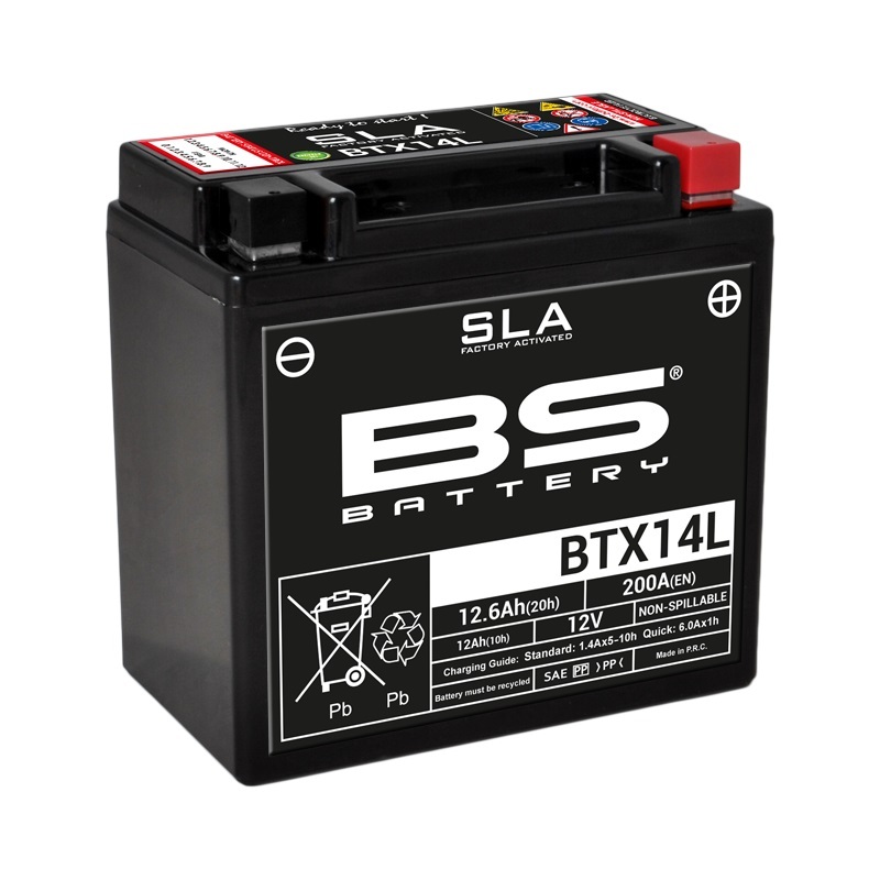 Batterie BS BATTERY BTX14L 12V 12.6Ah - Prête À L'emploi - Électricité BS BATTERY