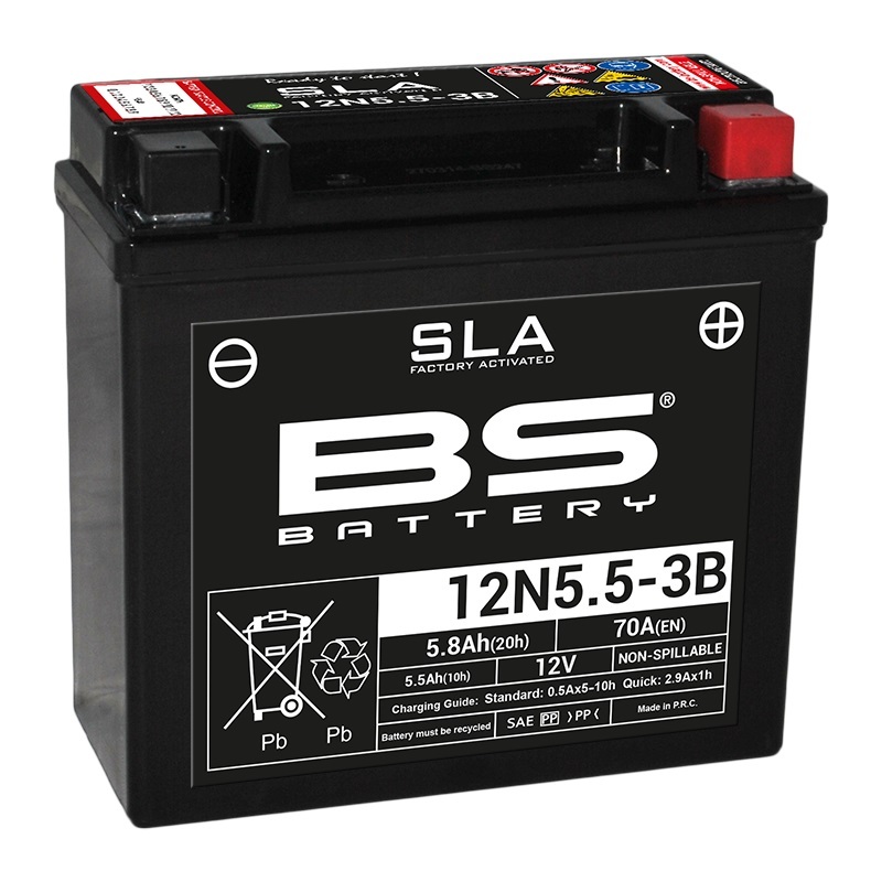 Bs Battery Unisex Sla Battery Maintenance Free Factory Activated - 12N5.5-3B