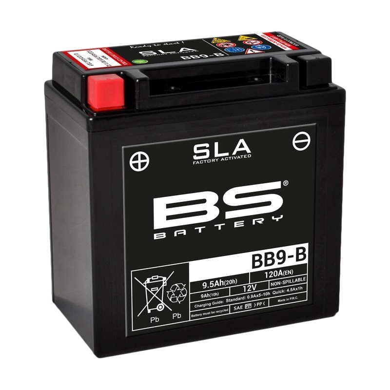 Fabriksaktiveret vedligeholdelsesfrit SLA-batteri - BB9-B - bedste priser FC-Moto