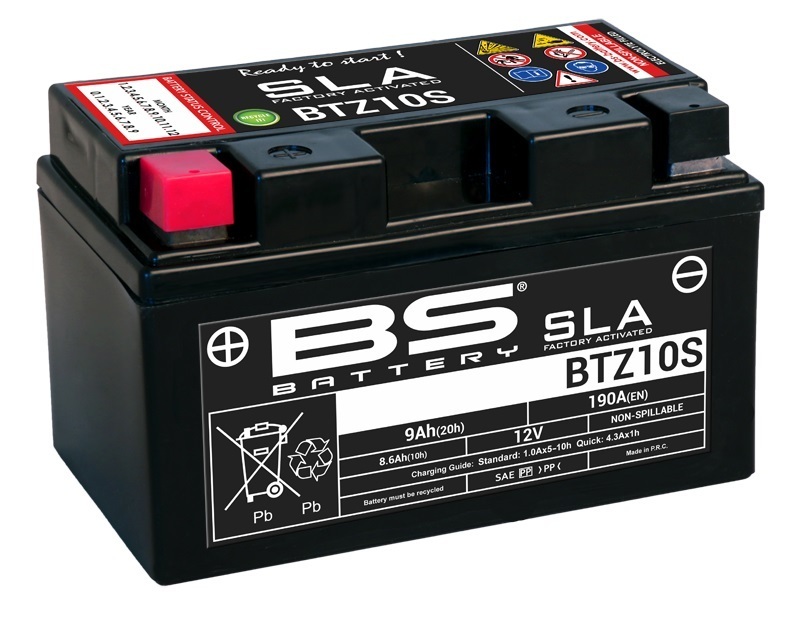 BS Battery Batteria SLA esente da manutenzione abilitata in fabbrica - BTZ10S