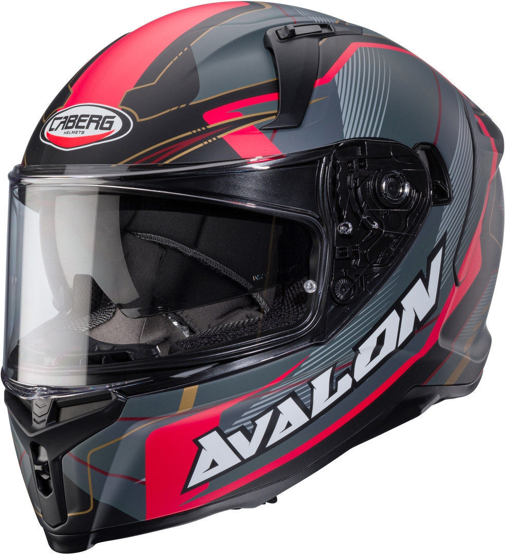 Caberg Avalon X Optic Helm, zwart-grijs-rood, afmeting L