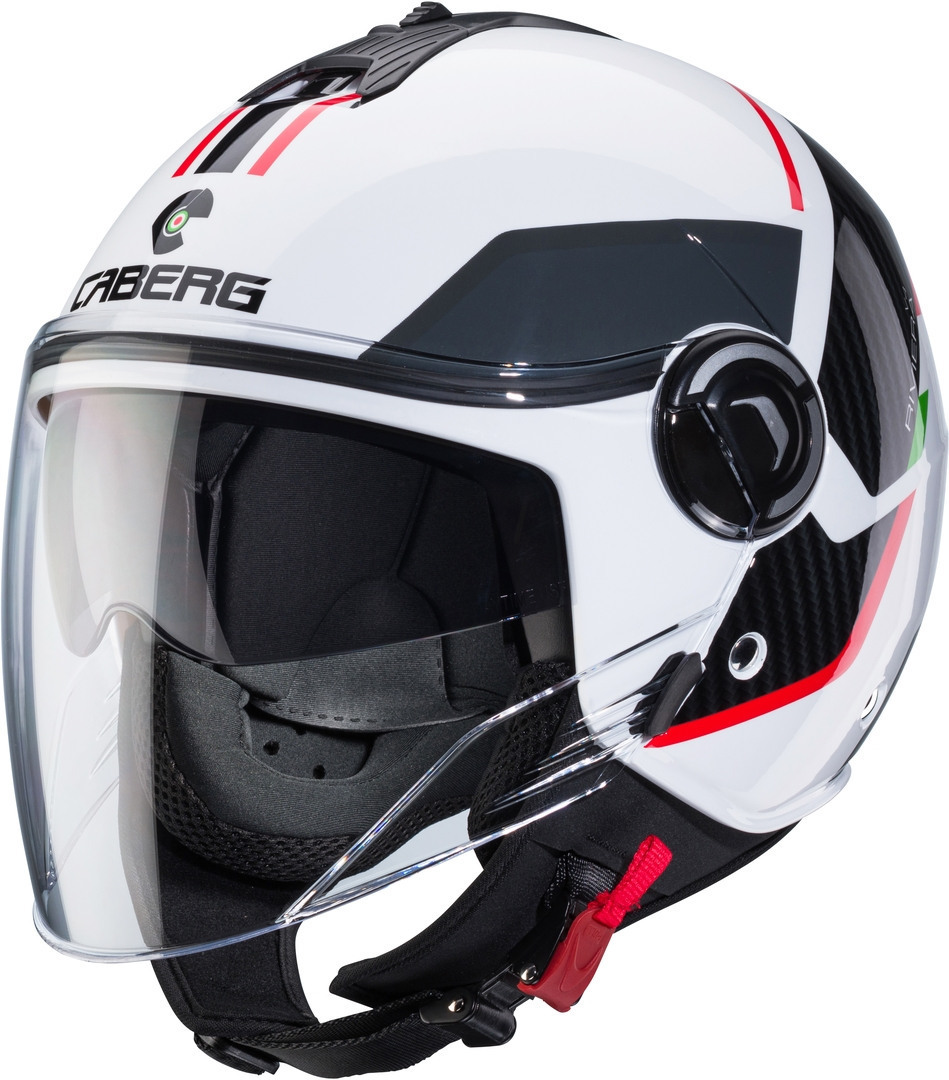 Caberg Riviera V4 X Geo Jet Helm, zwart-wit-rood-groen, afmeting XS