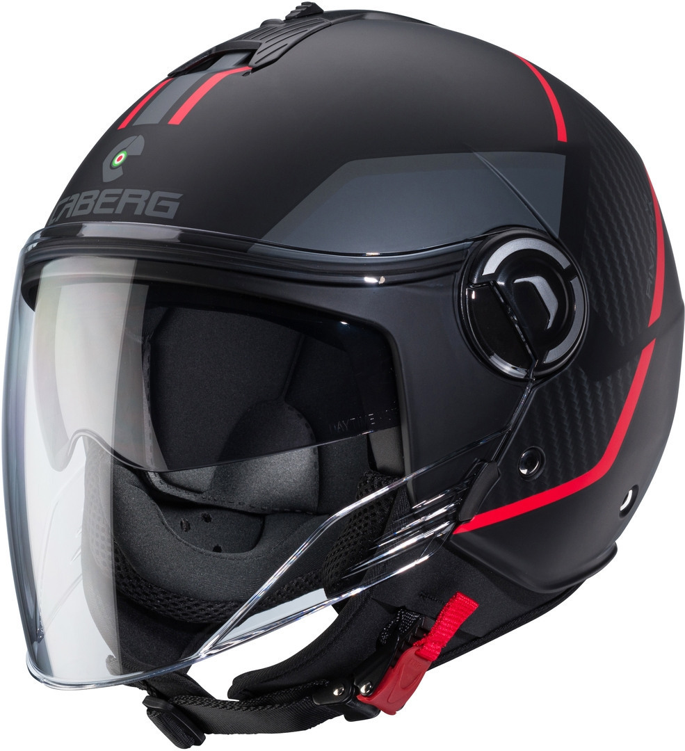 Caberg Riviera V4 X Geo Jet Helm, zwart-rood, afmeting 2XL
