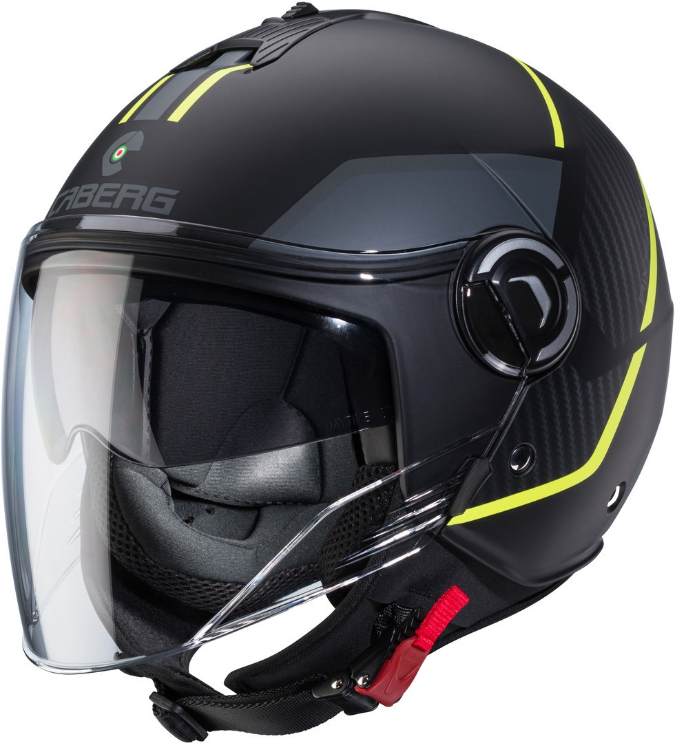 Caberg Riviera V4 X Geo Jet Helm, zwart-geel, afmeting XL