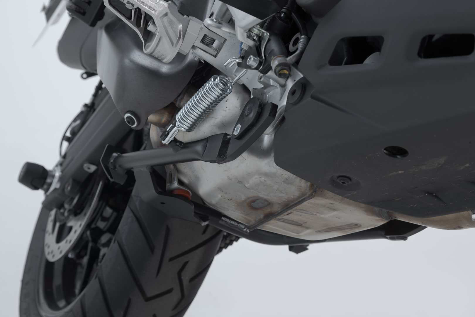 Side view of SW-Motech Centerstand - Black. Ducati Multistrada 950 (16-)/ 950 S (18-).