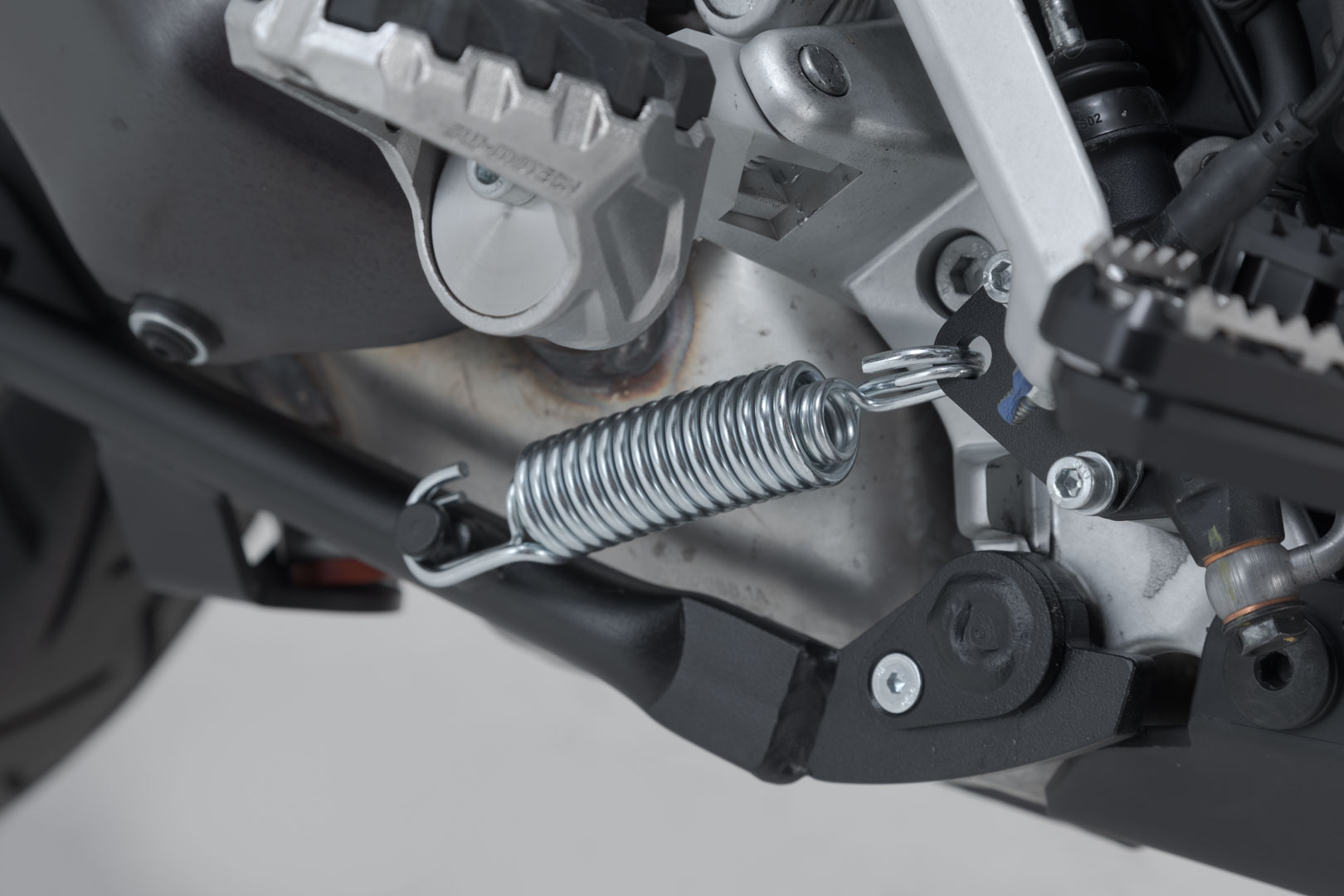 Side view of SW-Motech Centerstand - Black. Ducati Multistrada 950 (16-)/ 950 S (18-).