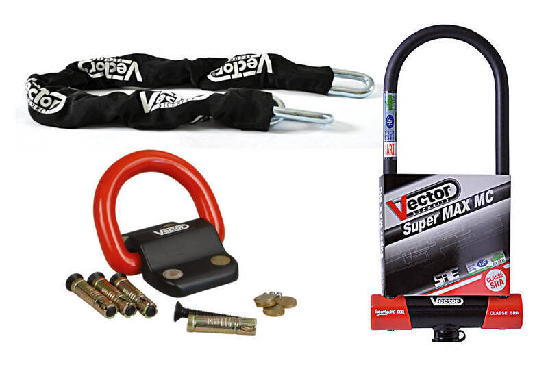VECTOR Anti-Theft Kit - Super Max L2 U-Lock Ø16mm + Chain Ø13mm / 1,3m + Anchor Ø22mm