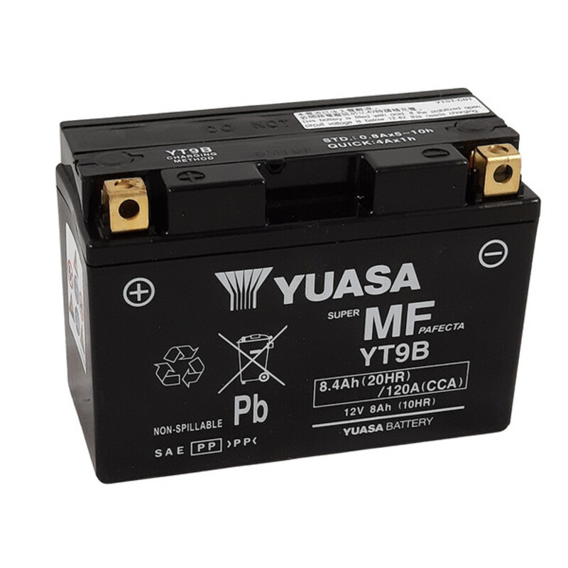 YUASA Batterie W/C sans entretien activée usine - YT9B