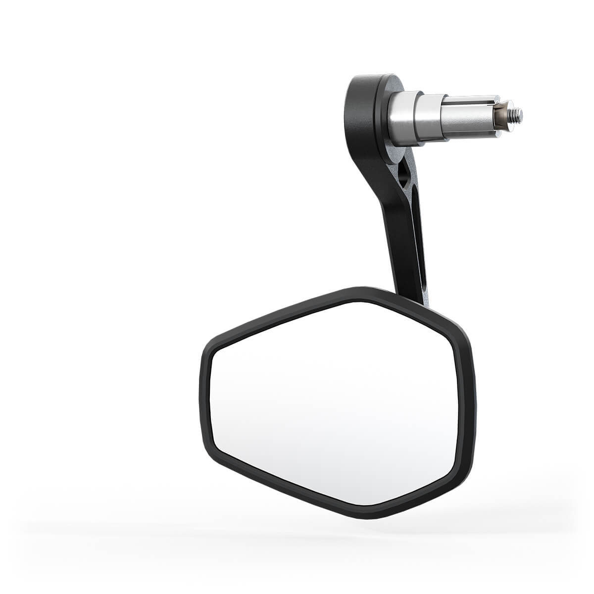 Side view of HIGHSIDER ESAGANO-RS EVO handlebar end mirror, black, for 1 and 7/8 inch, E-approved, piece