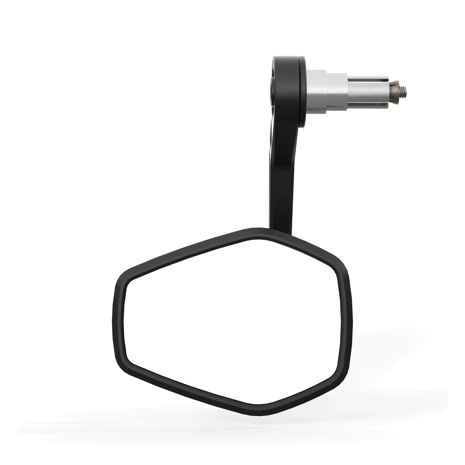 Side view of HIGHSIDER ESAGANO-RS EVO handlebar end mirror, black, for 1 and 7/8 inch, E-approved, piece