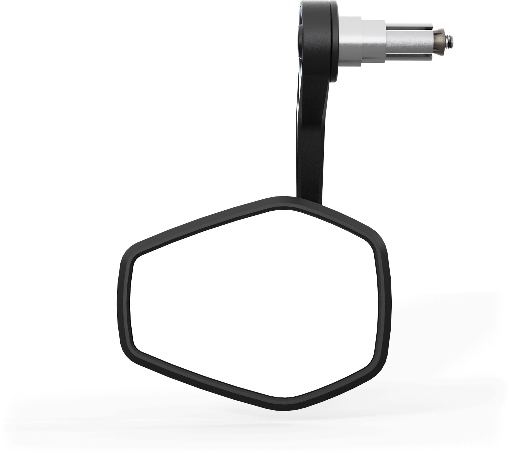 Side view of HIGHSIDER ESAGANO-RS EVO handlebar end mirror, black / silver, for 1 u. 7/8 inch, E-tested, piece, black-silver