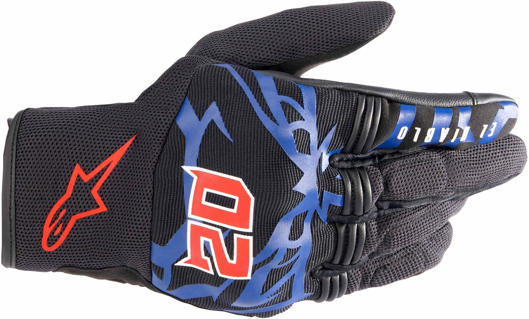 Alpinestars Men's Black Red Blue Fq20 Copper Motorcycle Gloves, Black-Red-Blue, Size 2XL For