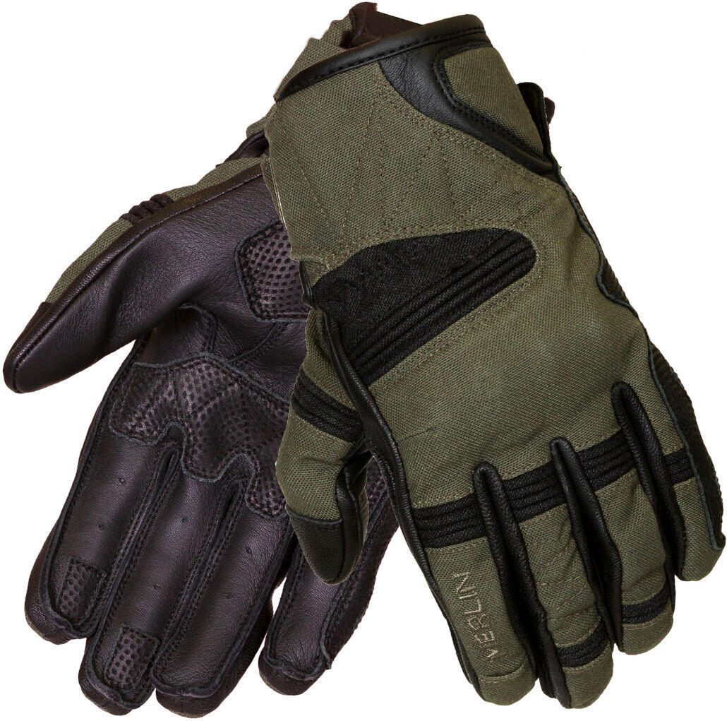 Merlin Mahala Raid D3O Ladies Gants de moto, noir-vert-brun-beige, taille XL pour Femmes