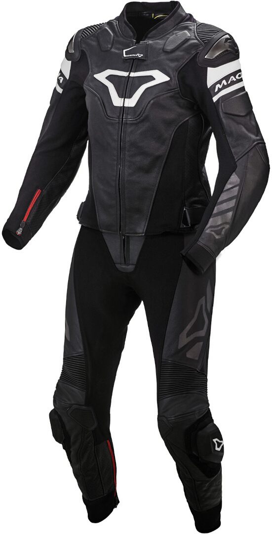 Macna Tracktix Ladies Two Piece Motorcycle Leather Suit, black-white, Size 44 for Women-image-239754761