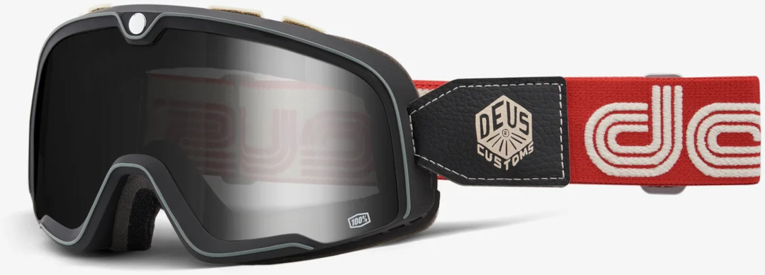 Image of 100% Barstow Deus Occhiali da motocross, nero-rosso