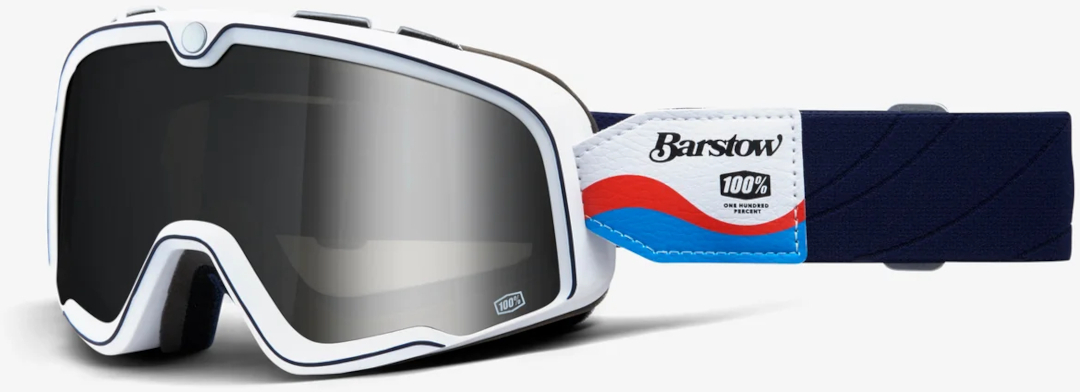 Image of 100% Barstow Lucien Occhiali da motocross, bianco-blu