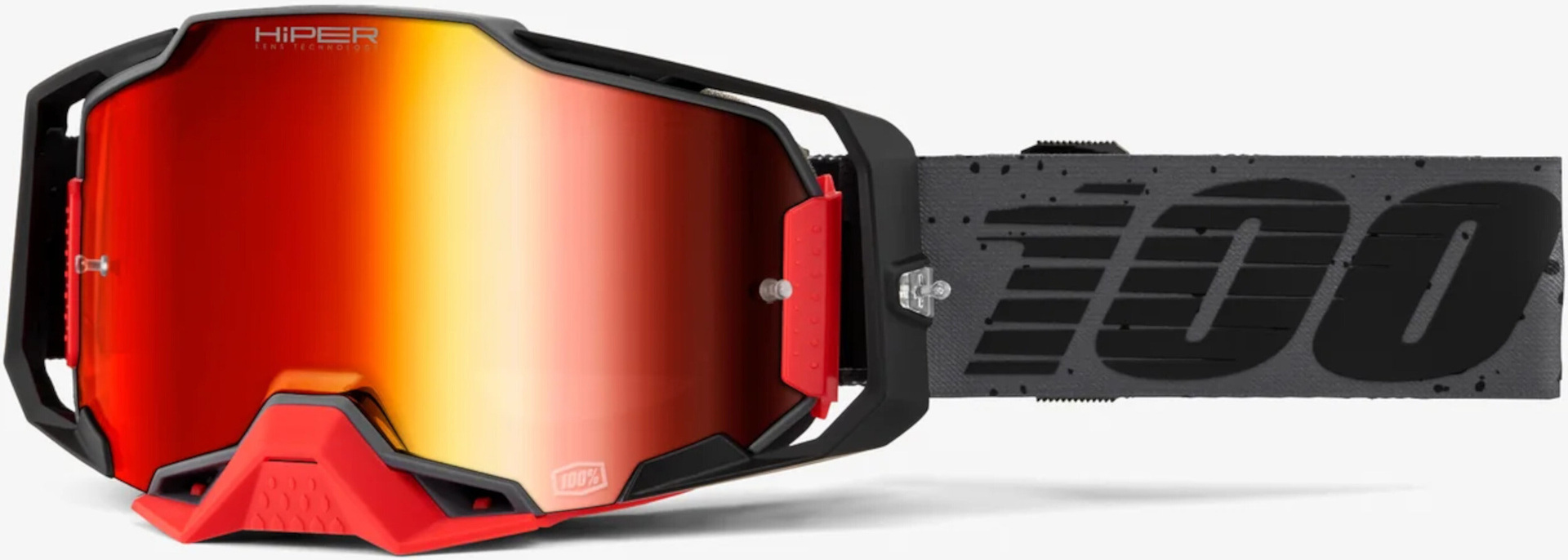 100% Armega HiPER Nekfeu Lunettes de motocross, noir-gris
