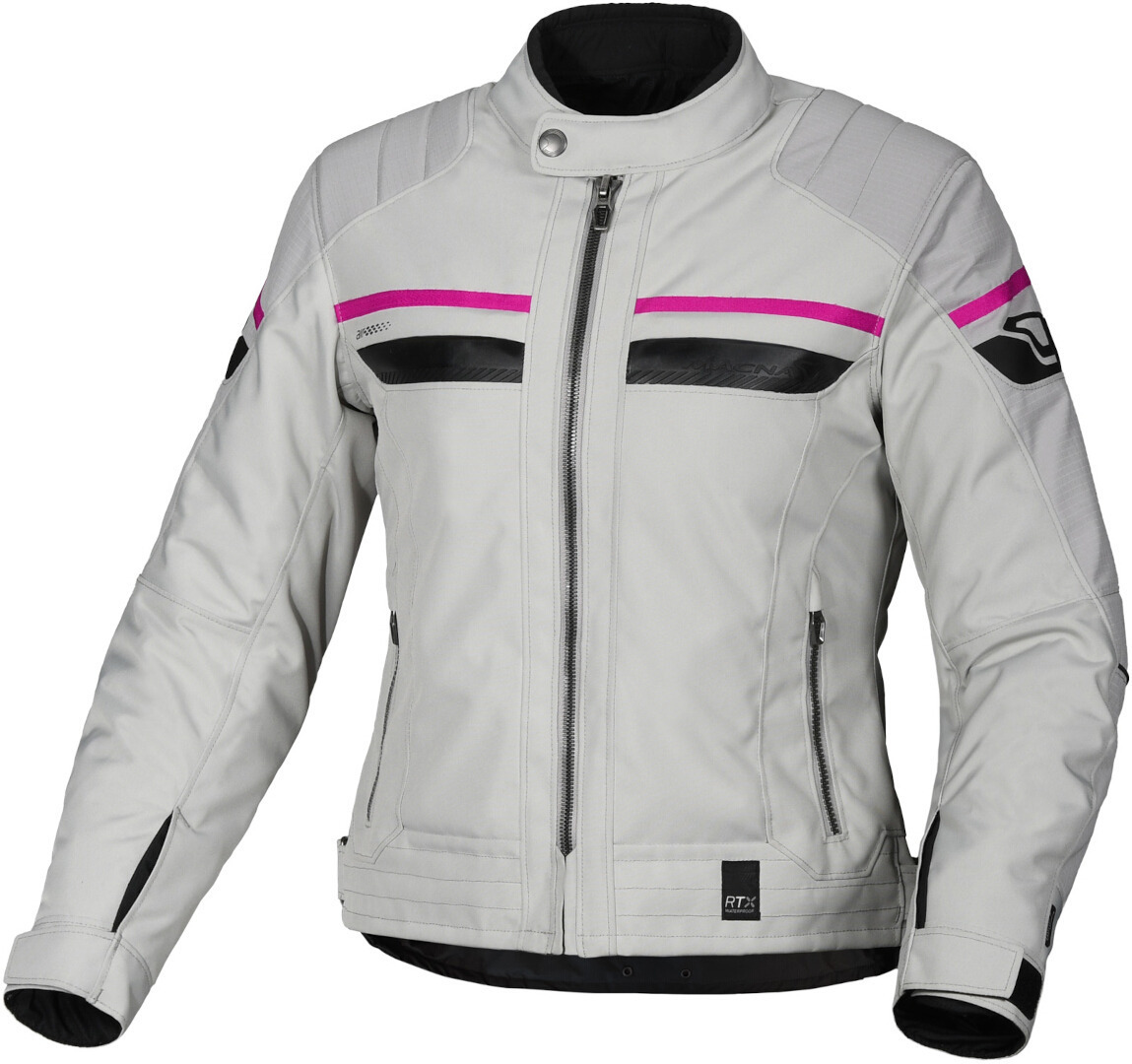 Macna Oryon waterproof Ladies Motorcycle Textile Jacket, grey, Size S for Women-image-985601532