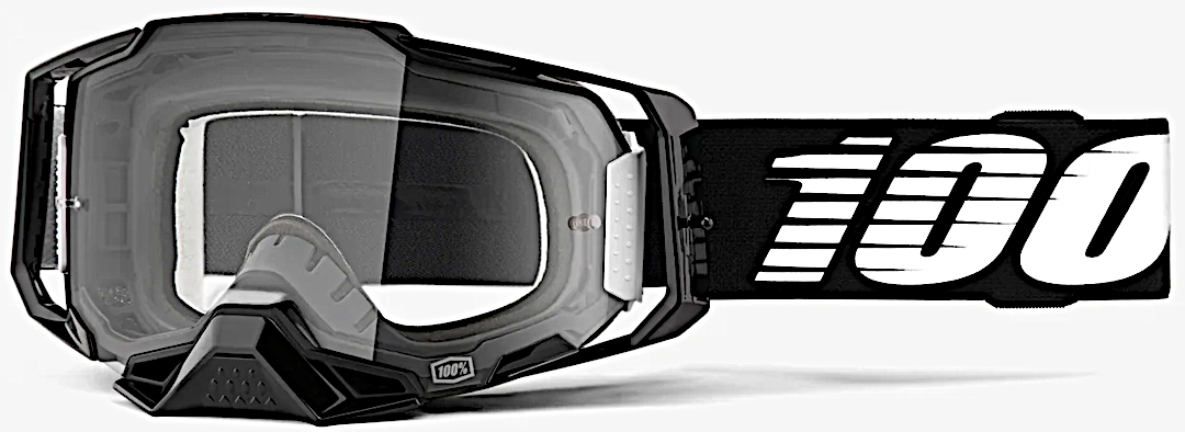 Image of 100% Armega Essential Occhiali da motocross, nero-bianco
