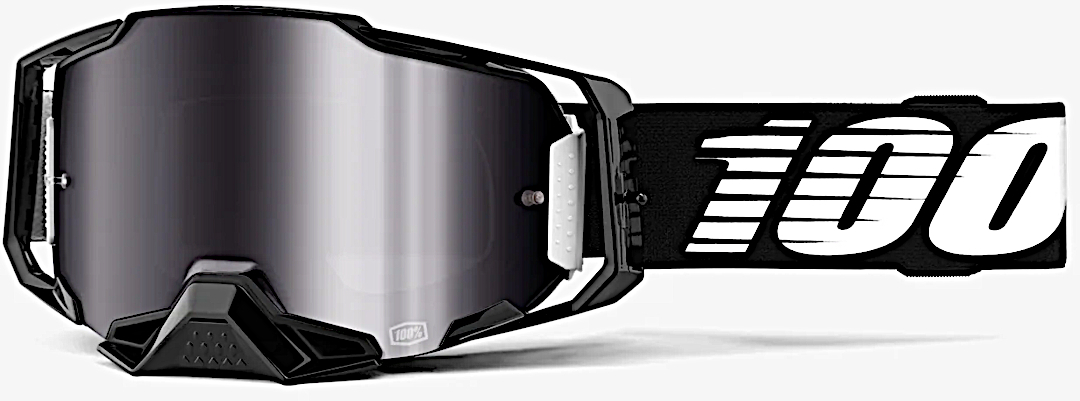 Image of 100% Armega Essential Chrome Occhiali da motocross, nero-bianco