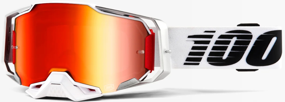 100% Armega Essential Chrome Lunettes de motocross, noir-blanc