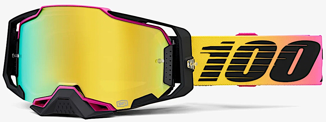 100% Armega 91 Lunettes de motocross, pourpre-jaune