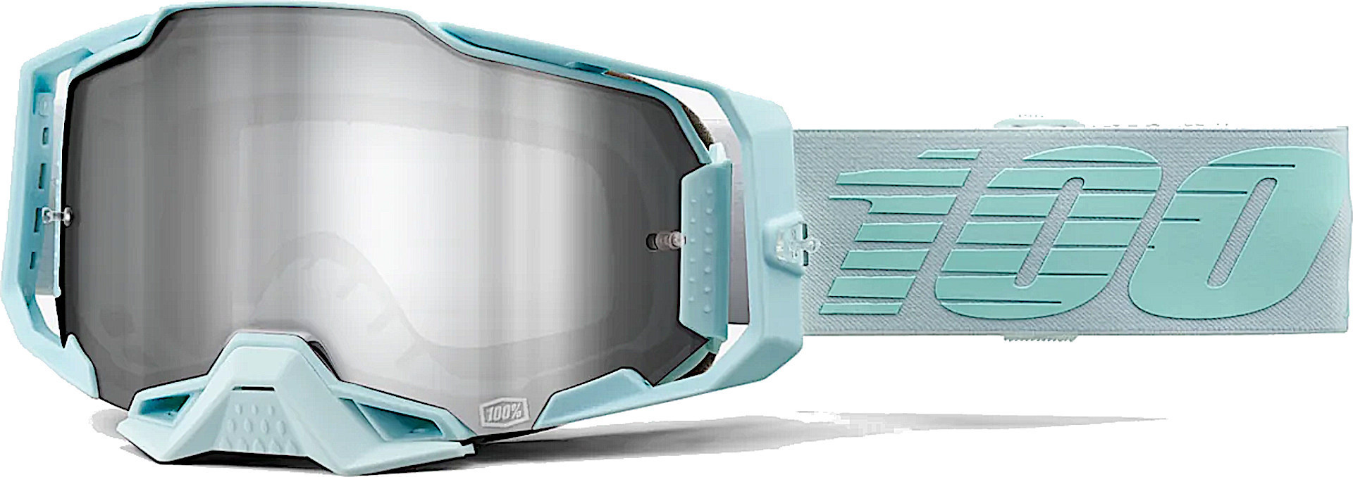100% Armega Fargo Motocross Goggles, grey-turquoise for Men-image-578571711