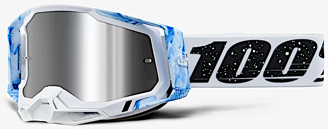 100% Racecraft II Mixos Lunettes de motocross, blanc-bleu