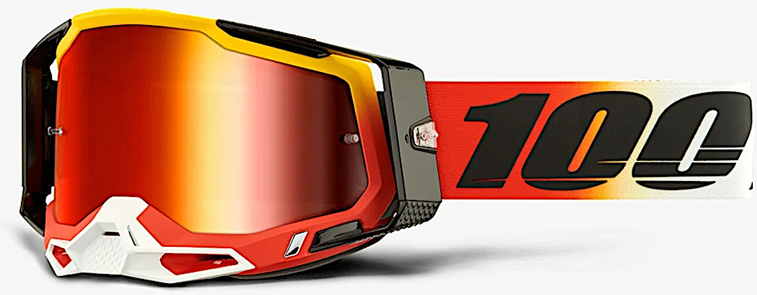 Image of 100% Racecraft II Occhiali da motocross, rosso-giallo