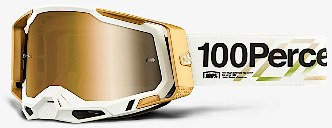 100% Racecraft II Lunettes de motocross, blanc-or