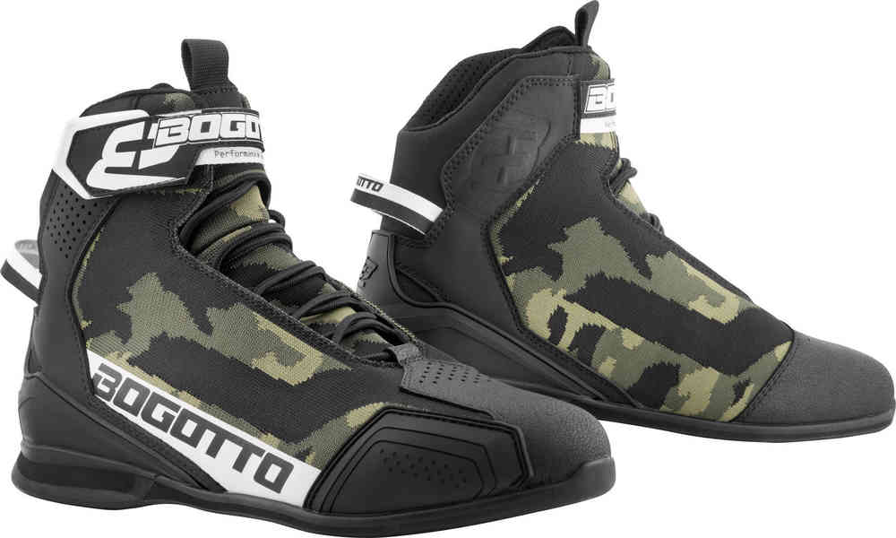 Bogotto Tokyo Camo sapatos perfurados da motocicleta