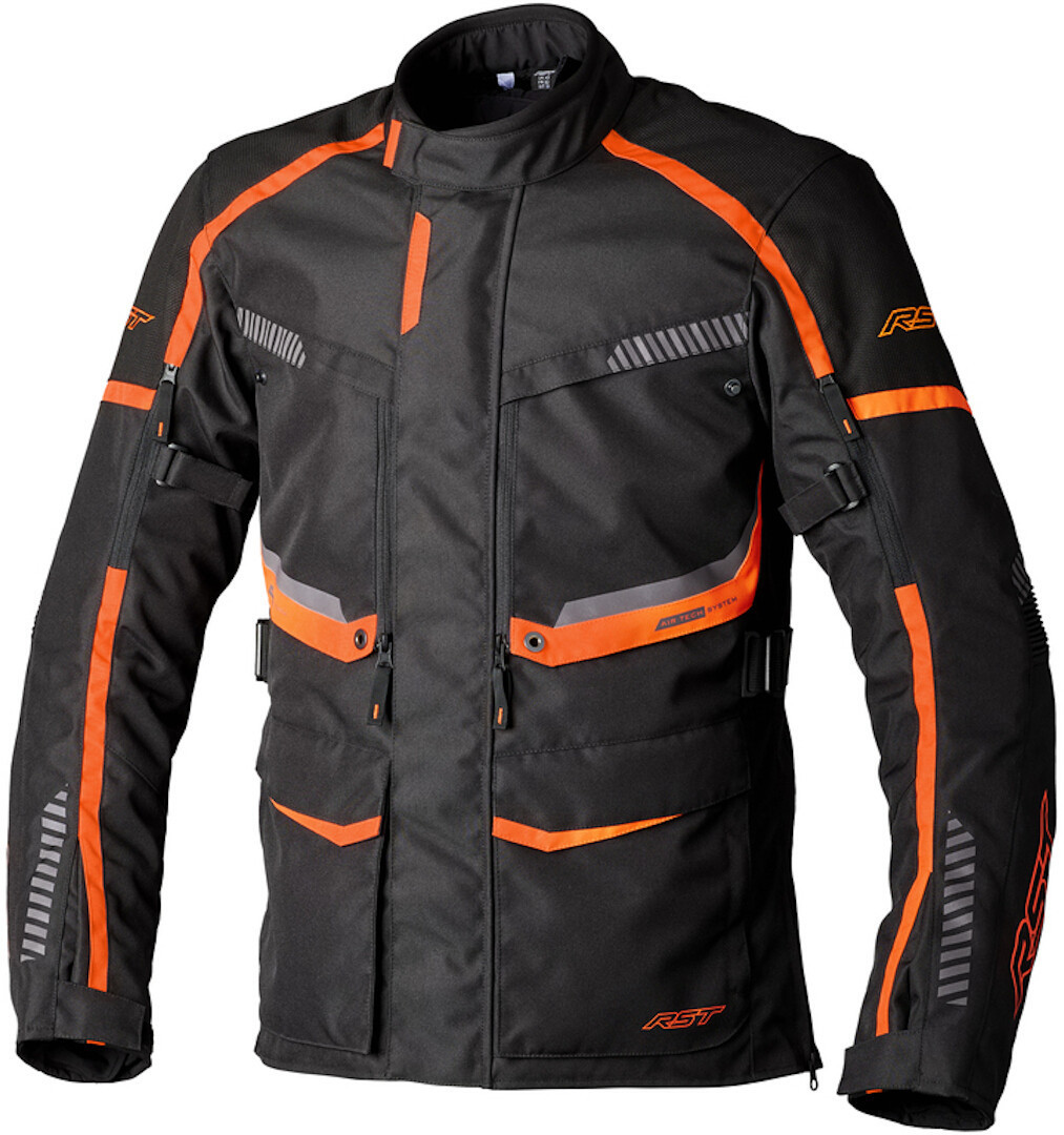 RST Maverick Evo Motorcykel tekstiljakke, sort-orange, størrelse M