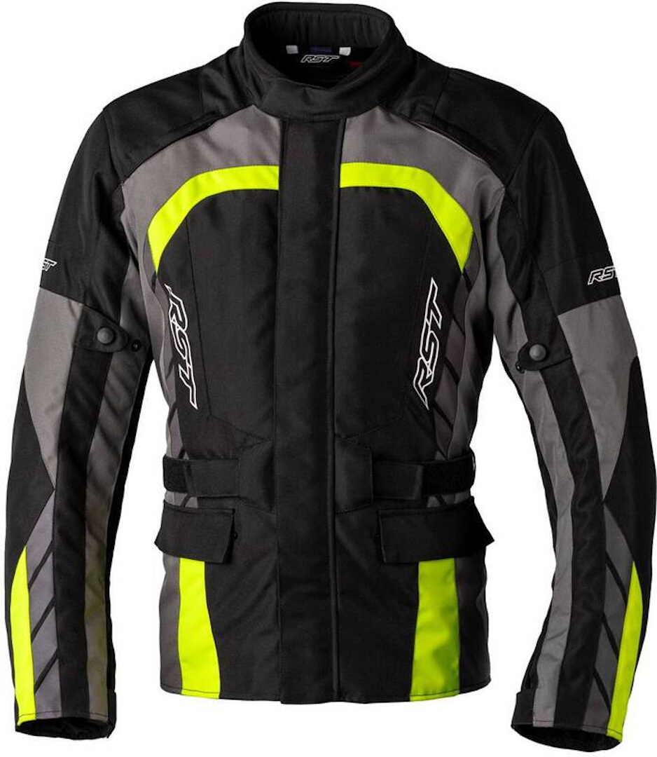 RST Alpha 5 Motorfiets Textiel Jas, zwart-grijs-geel, afmeting 2XL