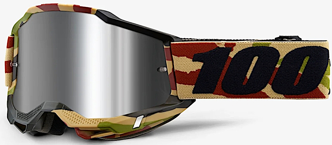 100% Accuri II Mission Motocross Goggles, black-grey-green-brown for Men-image-734876989