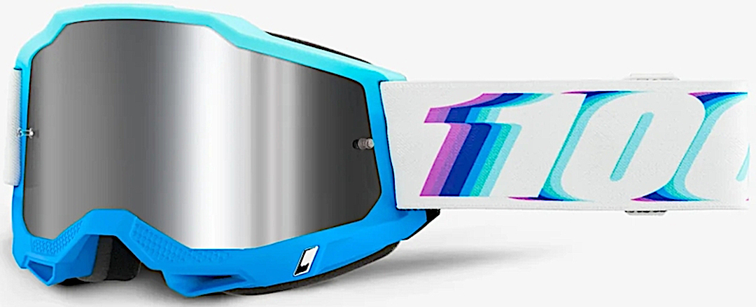 100% Accuri II Motocross beskyttelsesbriller, hvid-blå
